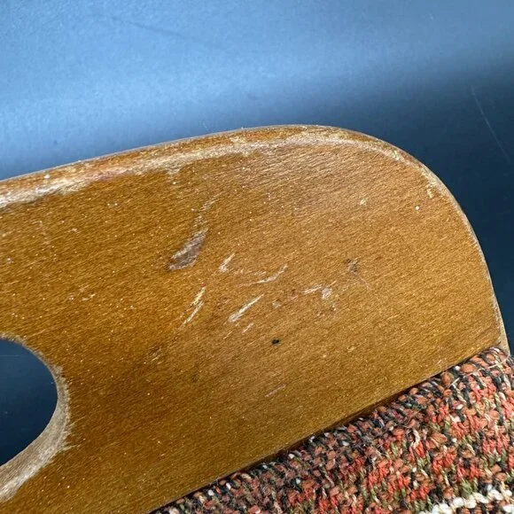 Vintage Floral Tapestry Purse Wooden Handles 1970s Roses Boho Retro As Is - Picture 9 of 12